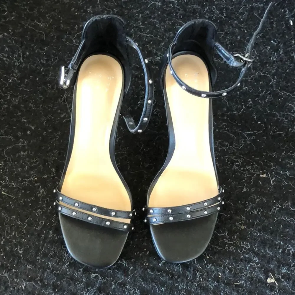A New Day Strappy Black Studded High Heels